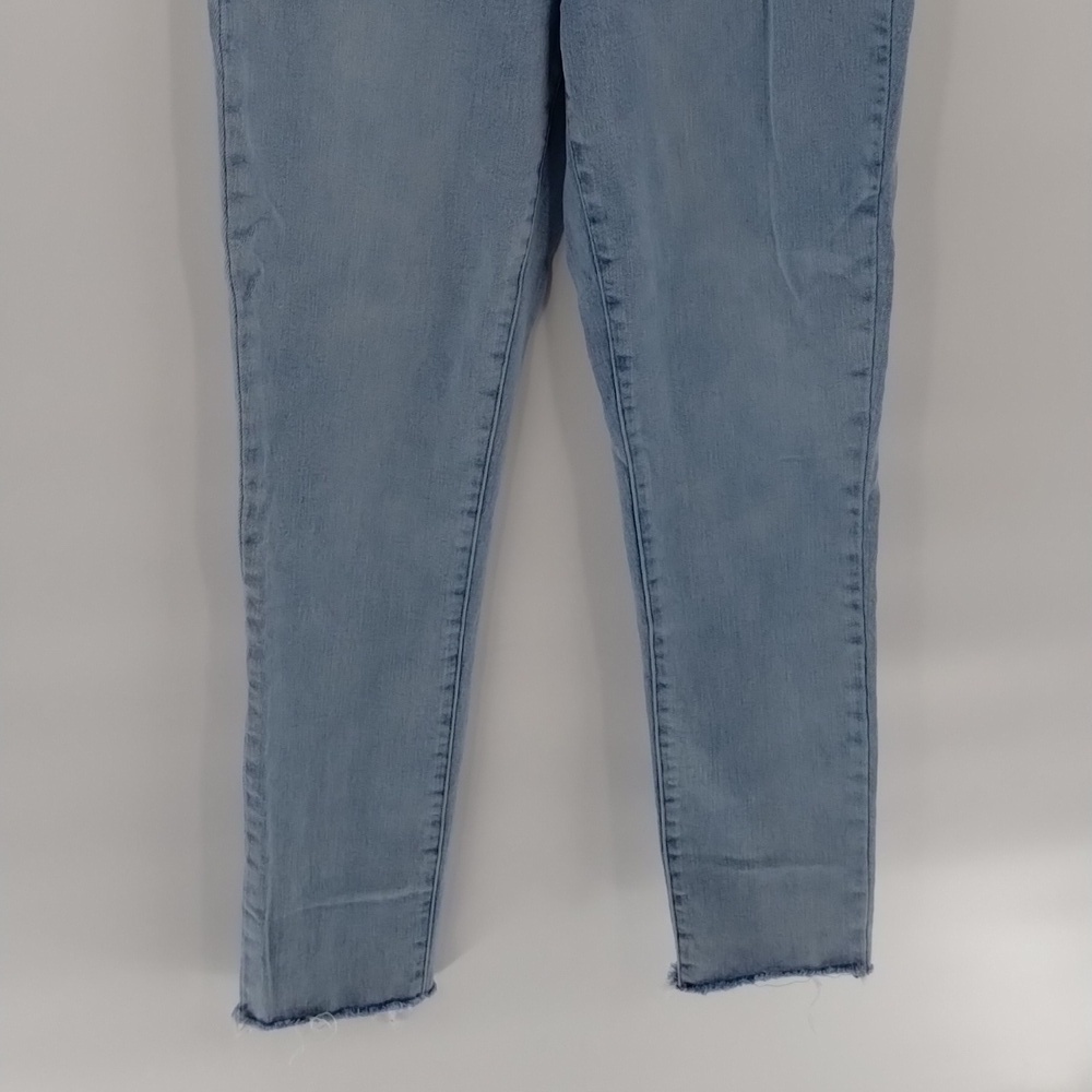 Risen denim jeans skinny frayed 31 hem light high waisted Crossover waist - Picture 3 of 11